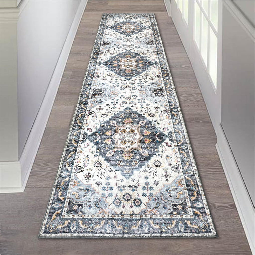 Washable Runner Rug with Rubber Backing S6836