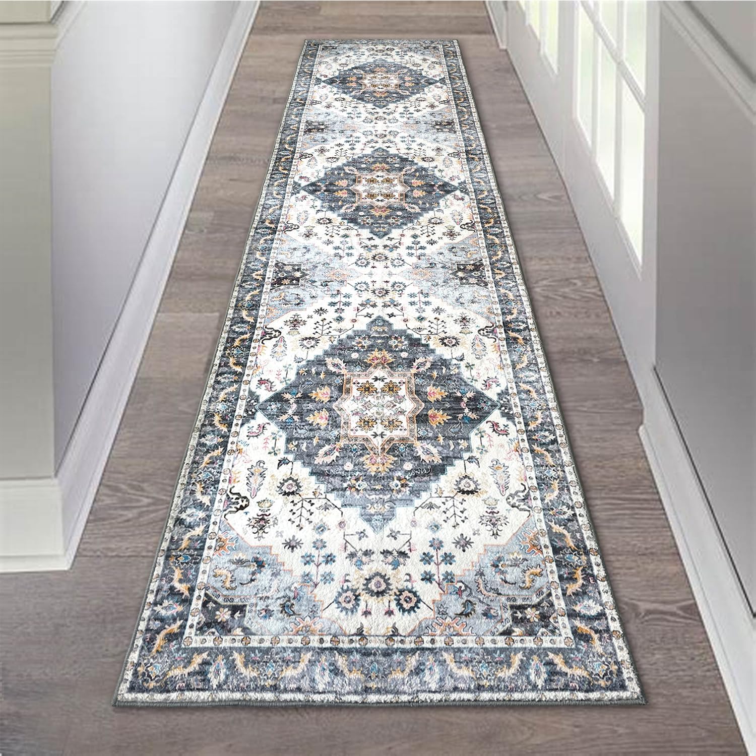 Washable Runner Rug with Rubber Backing S6836
