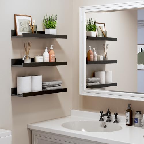 Rustic Brown Wall Shelves Set of 8 U58142