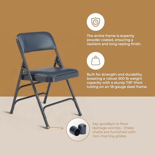 Black Vinyl Upholstered Folding Chair L8753