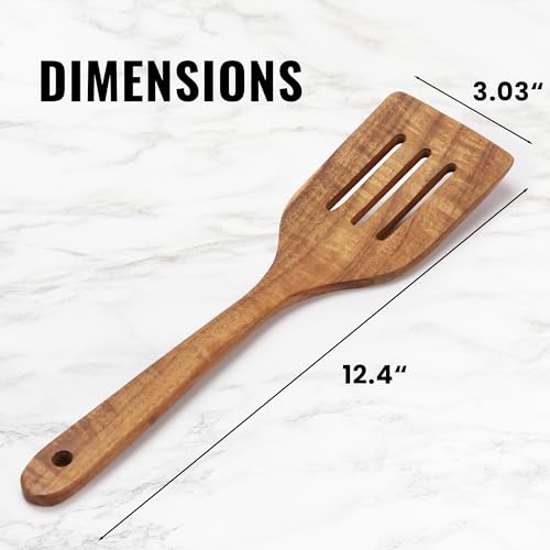 Teak Wooden Slotted Spatula R477042