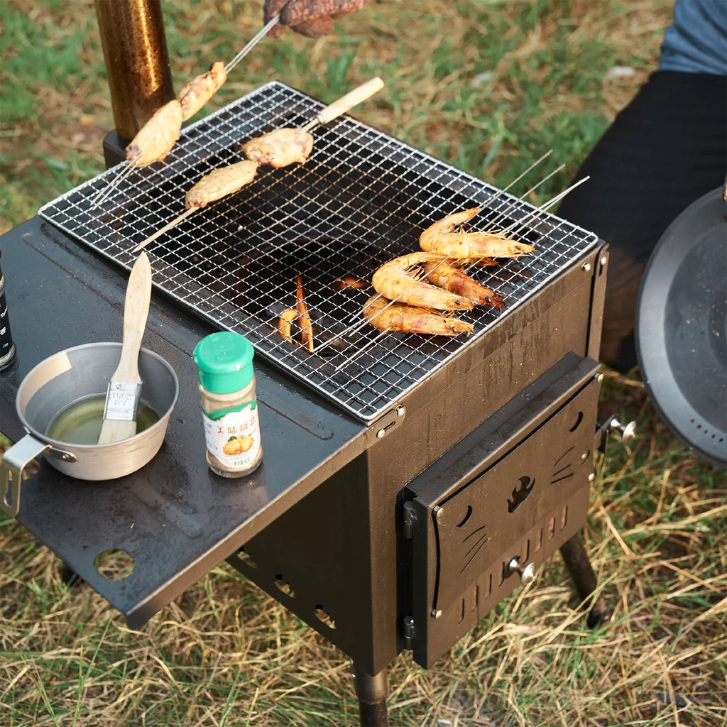 Portable Foldable Wood Burning Camp Tent with Chimney W1332