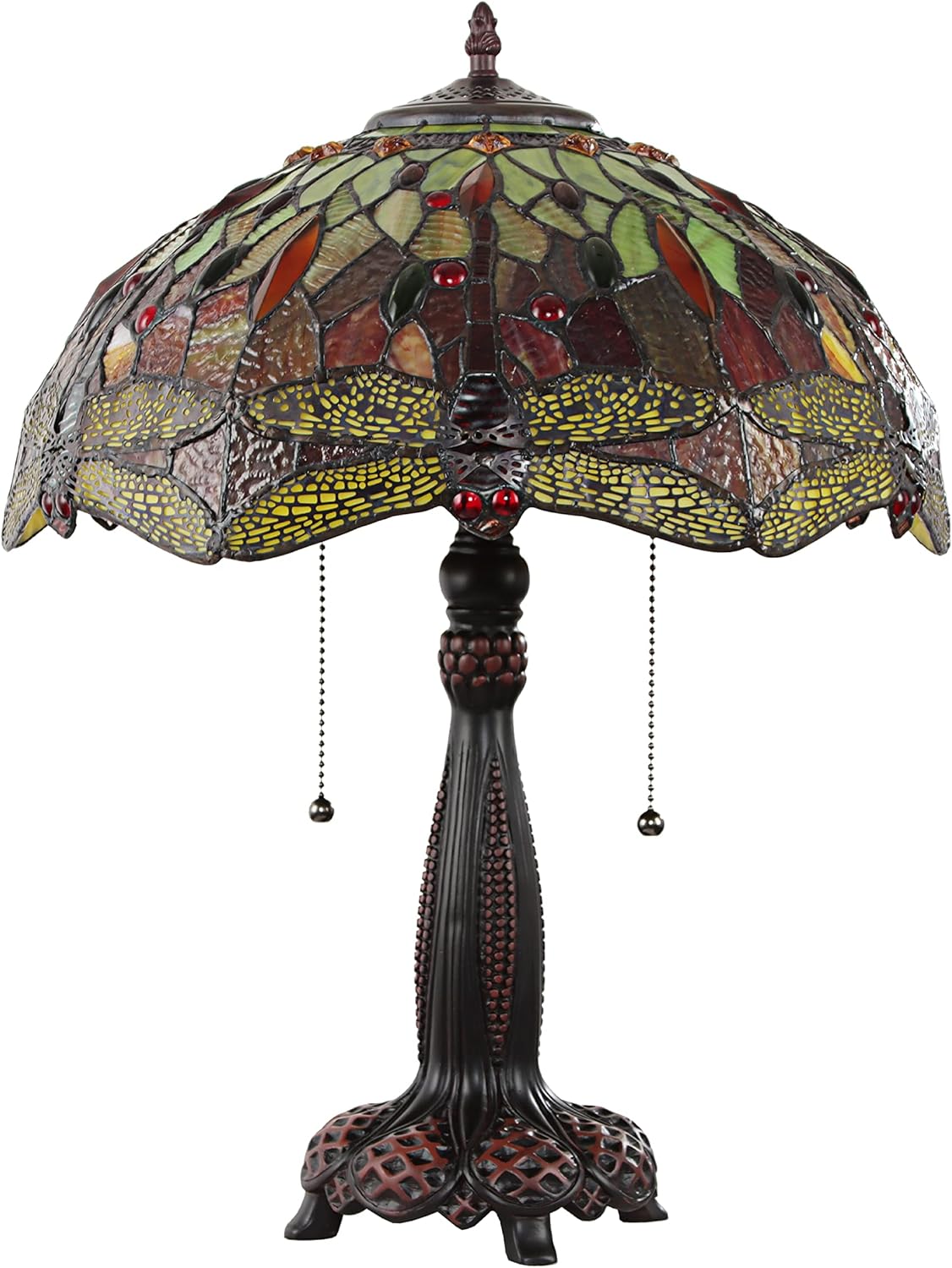 Tiffany-Style 2 Light Dragonfly Table Lamp 16" Shade R57630
