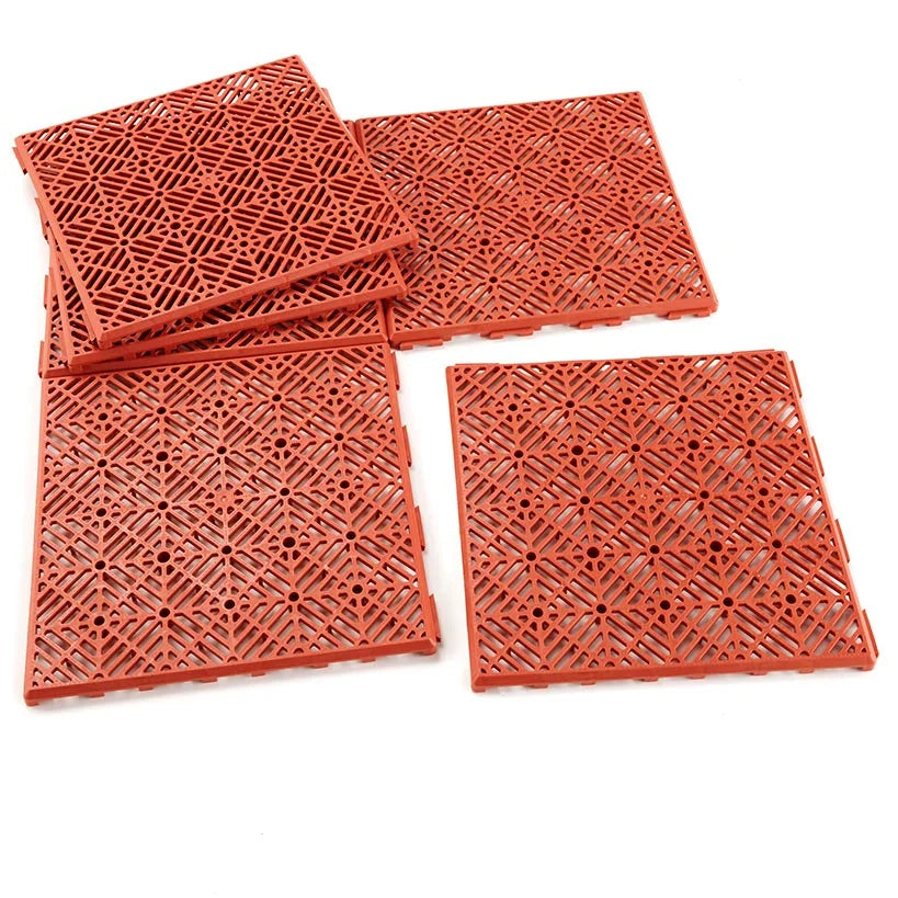 10 Pc Interlocking Patio Tiles - Terra Cotta P6346