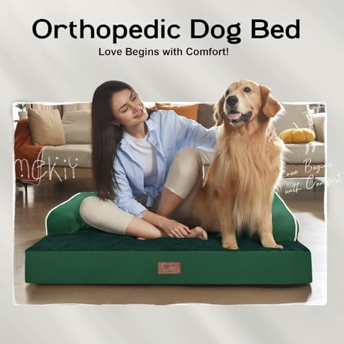 Large Dark Grey Orthopedic Dog Bed with Removable Cover G9834