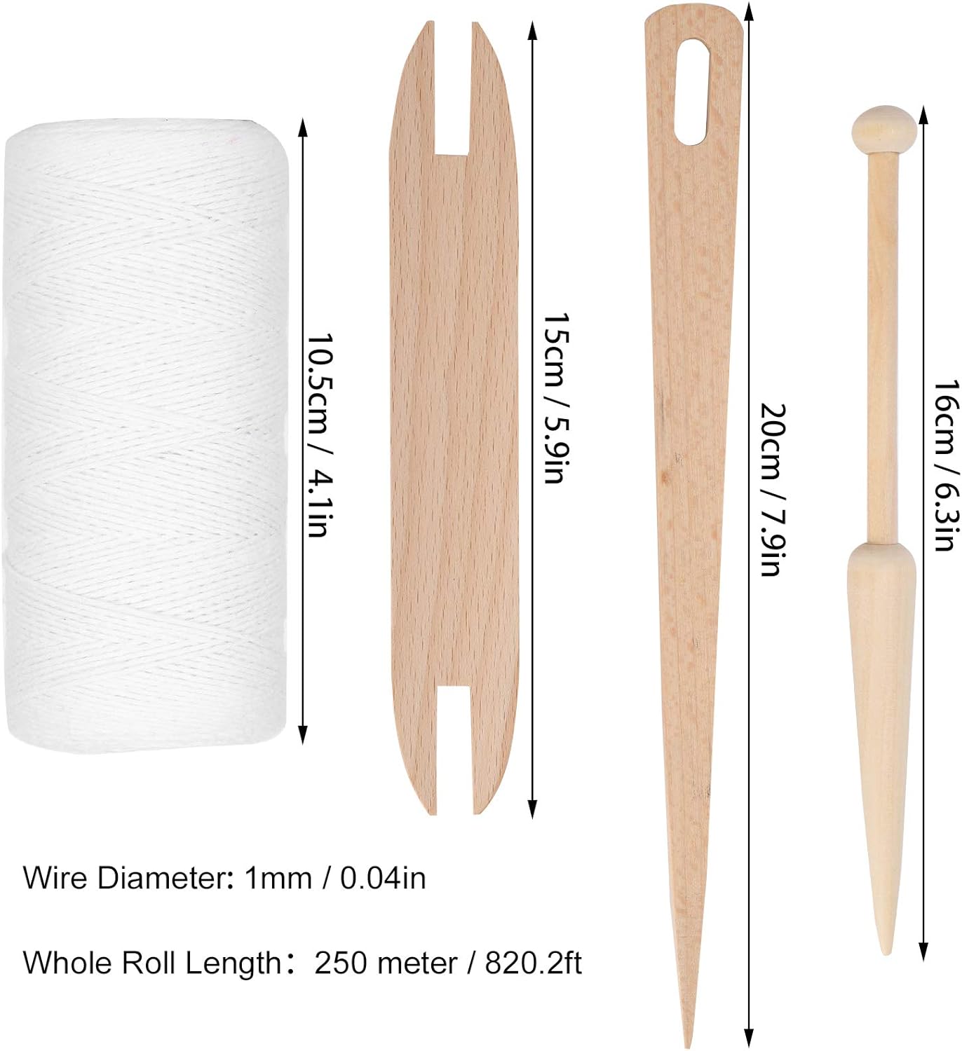 Cotton Rug Yarn with Wooden Shuttle Stick Rod F76101