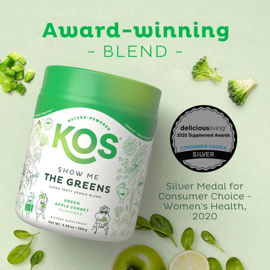 USDA Organic Super Greens Powder with Spirulina, Chlorella & Wheatgrass, Green Apple Sorbet Flavor, 28 Servings I92428