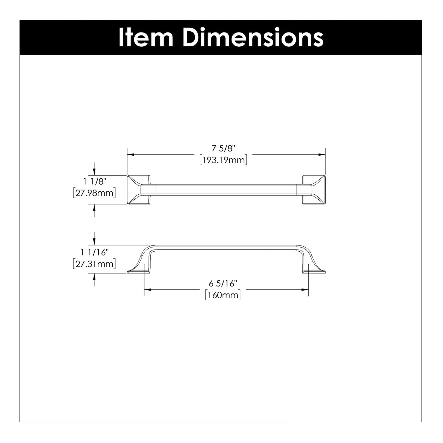 6-5/16" Center To Center Cabinet Hardware Y29344