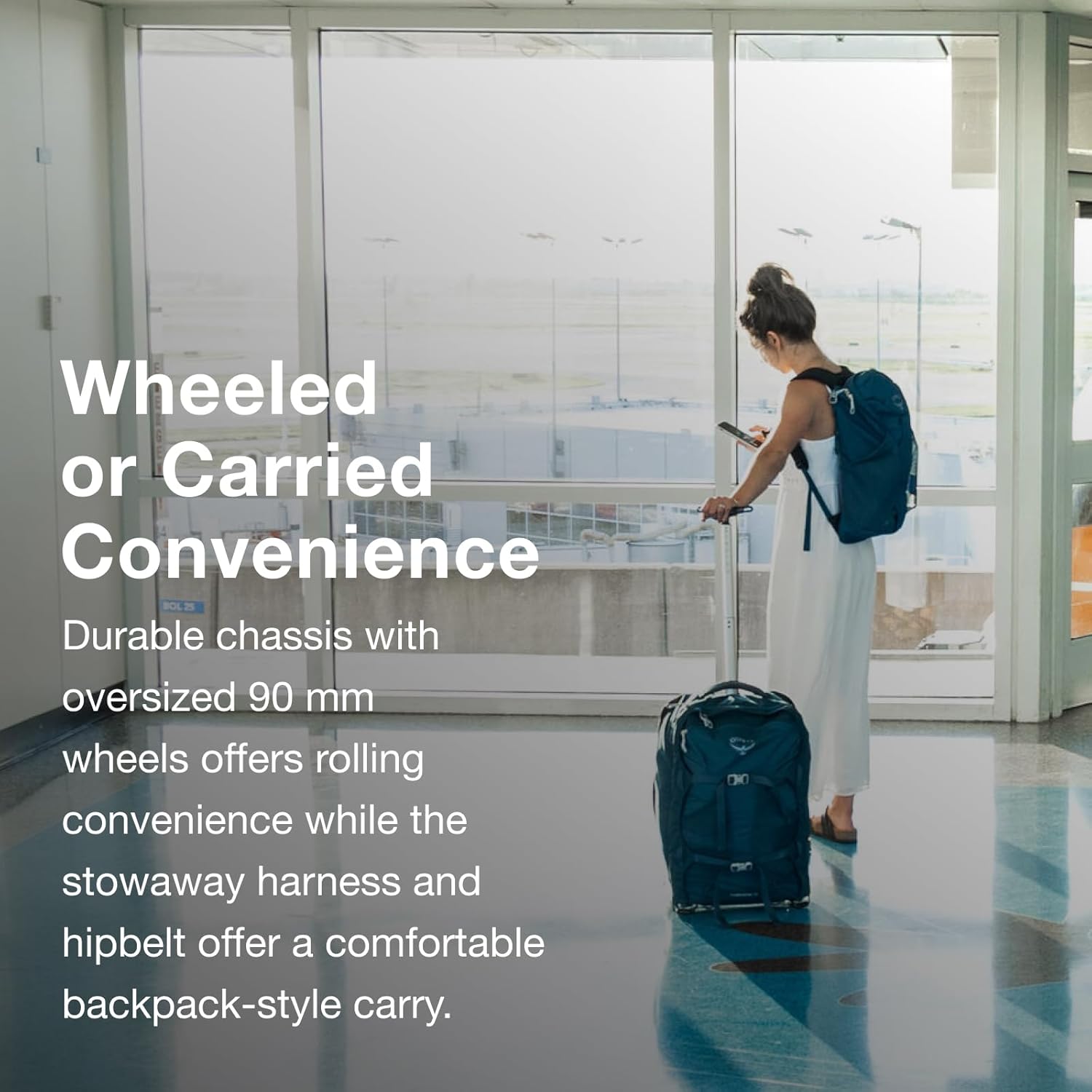 Black 65L Wheeled Travel Pack F7707