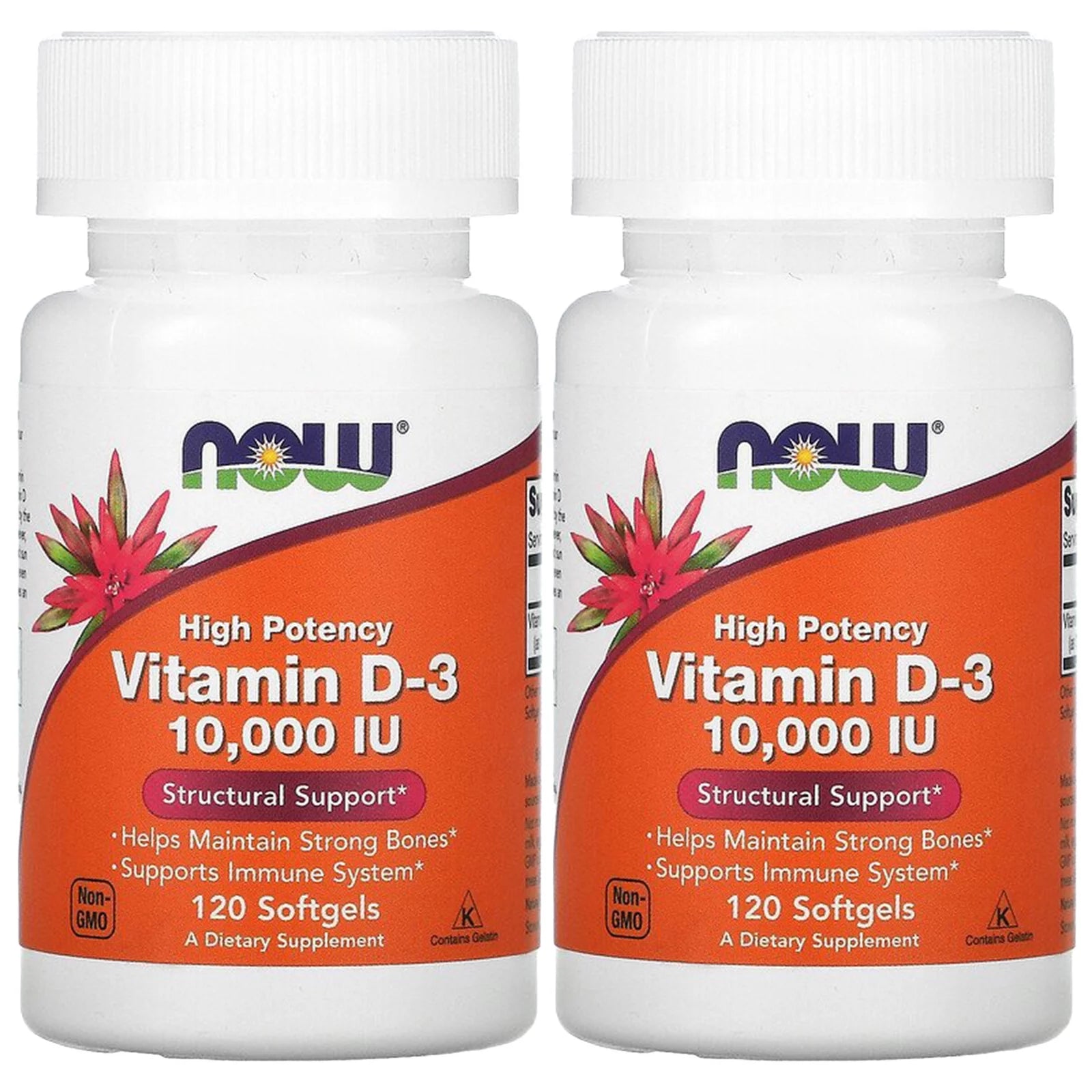 High Potency Vitamin D-3, 10,000 IU, 120 Softgels, 2 Pack V7432