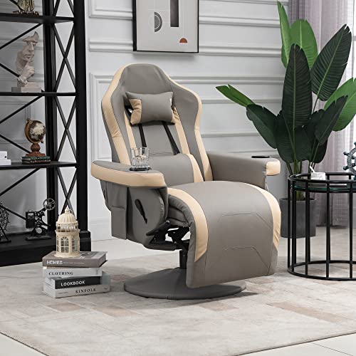 Manual Recliner Armchair PU Leather with Adjustable Leg Rest K543