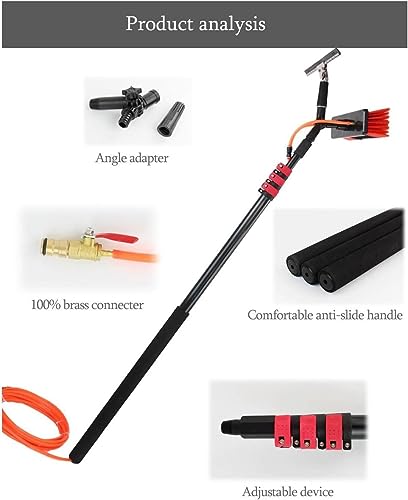 Water Fed Telescopic Window Cleaning Pole Kit with Squeegee Brush M1820