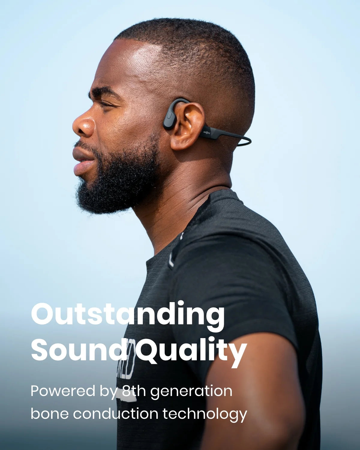 Black Bone Conduction Waterproof Bluetooth Headphones I15618