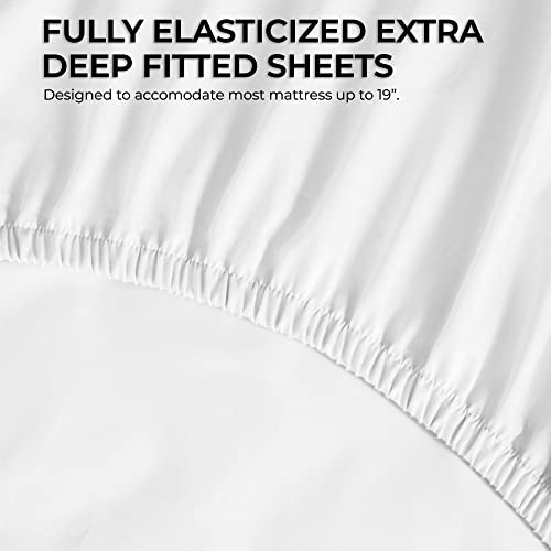 300 Thread Count Organic Cotton Deep Pocket Queen Bed Sheet Set U923053