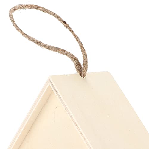 Wooden Bird House Kits for Kids Small Hanging Birdhouse for Outside Durable Wood DIY Bird Nest Hut Large size with hemp rope Y7684