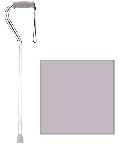 Black Lightweight Adjustable Walking Cane with Offset Handle X203627