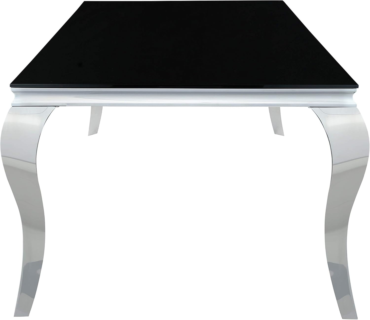 Black and Chrome Rectangular Glass Top Dining Table S375440