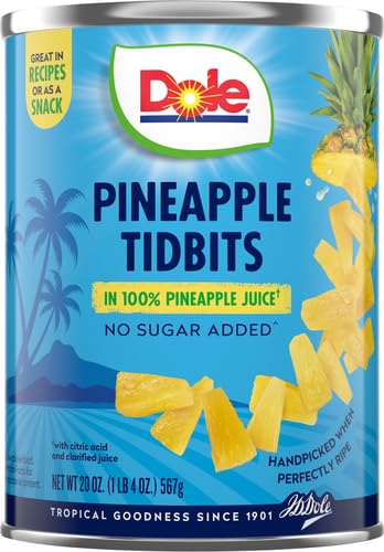Pineapple Tidbits in 100% Pineapple Juice, 20 Oz (Pack of 6) A715181