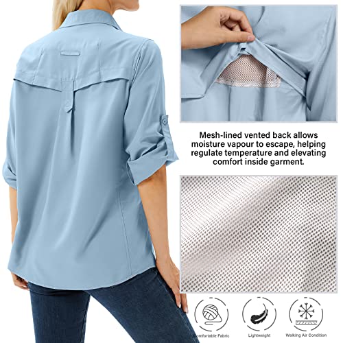 UPF 50 Long Sleeve UV Sun Protection Safari Shirts Outdoor Quick Dry Fishing Hiking Travel Shirts E61150