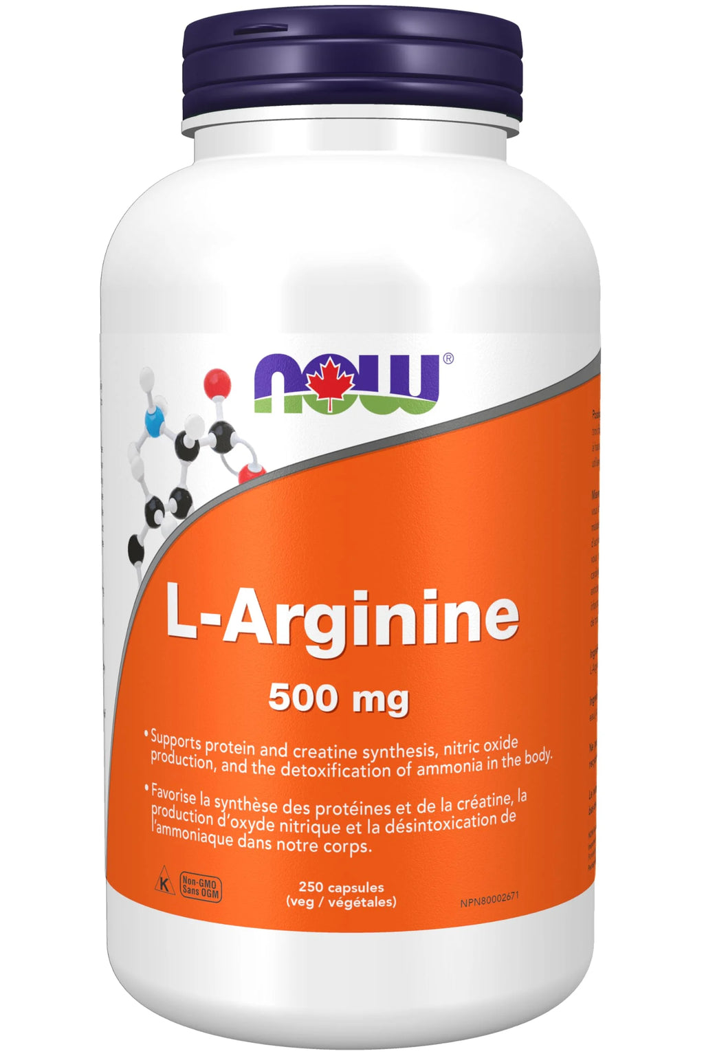 L-Arginine 500 Mg, 250 Veg Capsules O611170