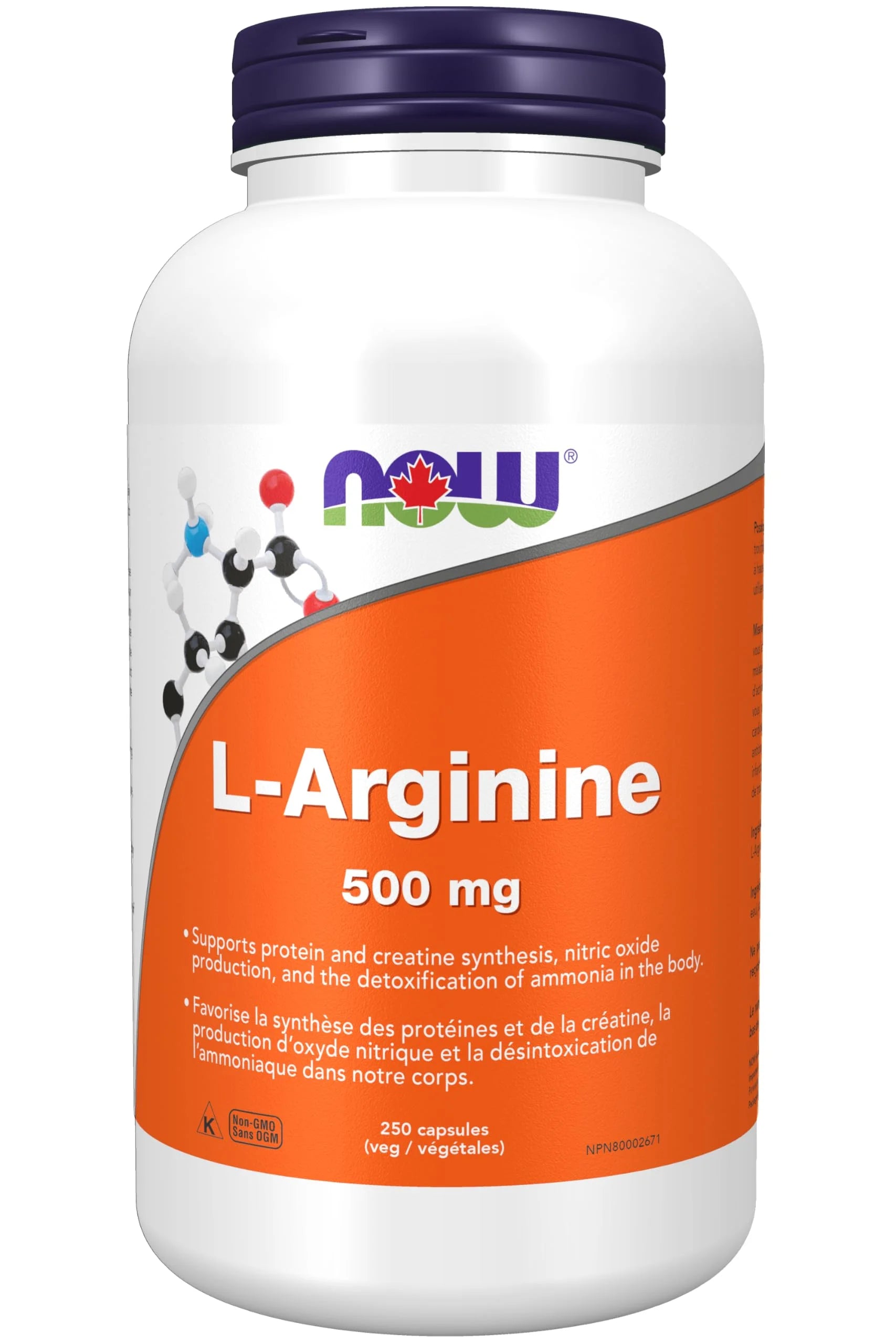 L-Arginine 500 Mg, 250 Veg Capsules O611170