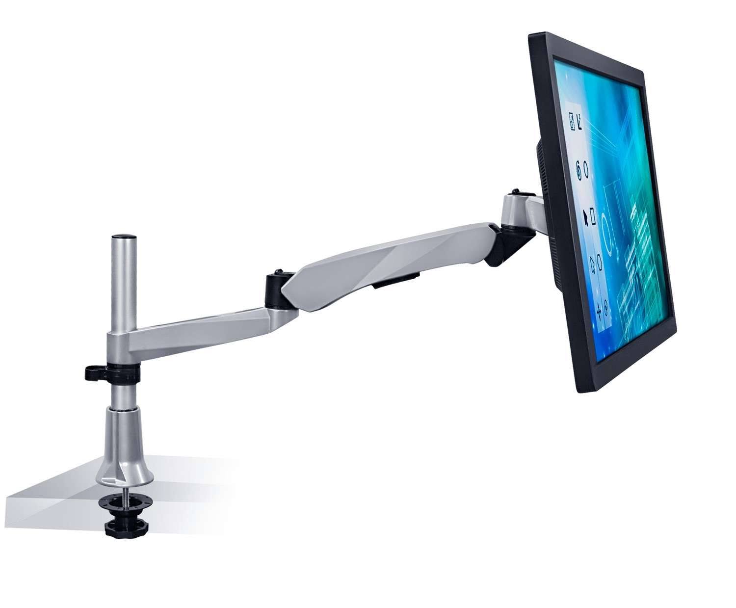 Silver Single LCD Monitor Desk Mount C2218
