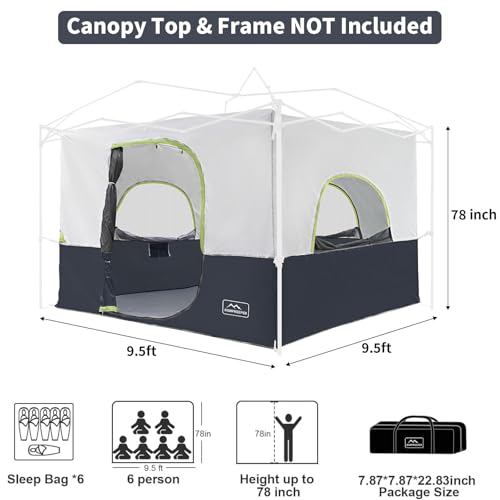 Khaki Camping Inner Tent for 10'x10' Straight Leg Canopy G7501