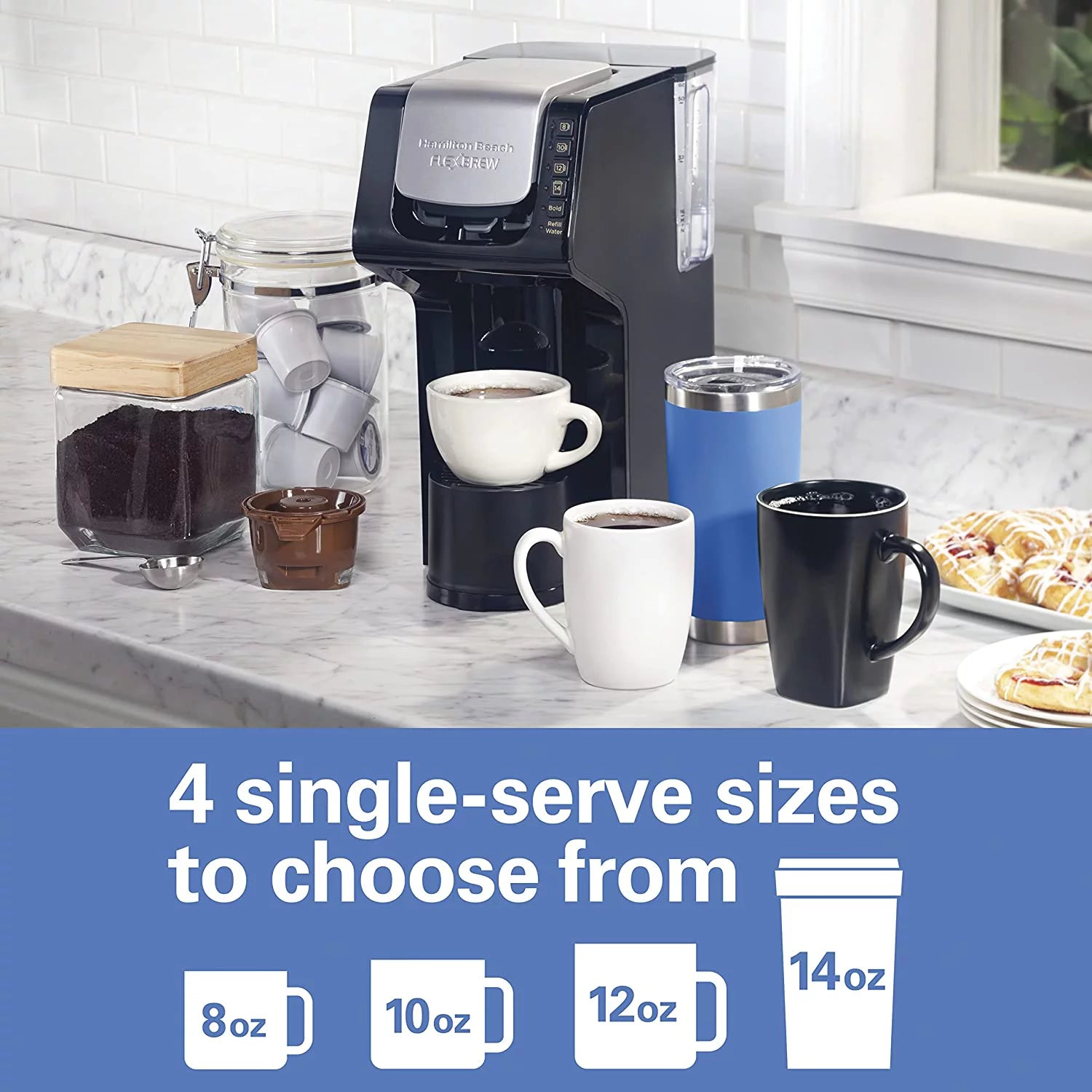 Removable 50 oz. Water Reservoir Single-Serve Coffee Maker B4378