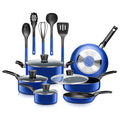 15 Piece Non Stick Blue Cookware Set F39920