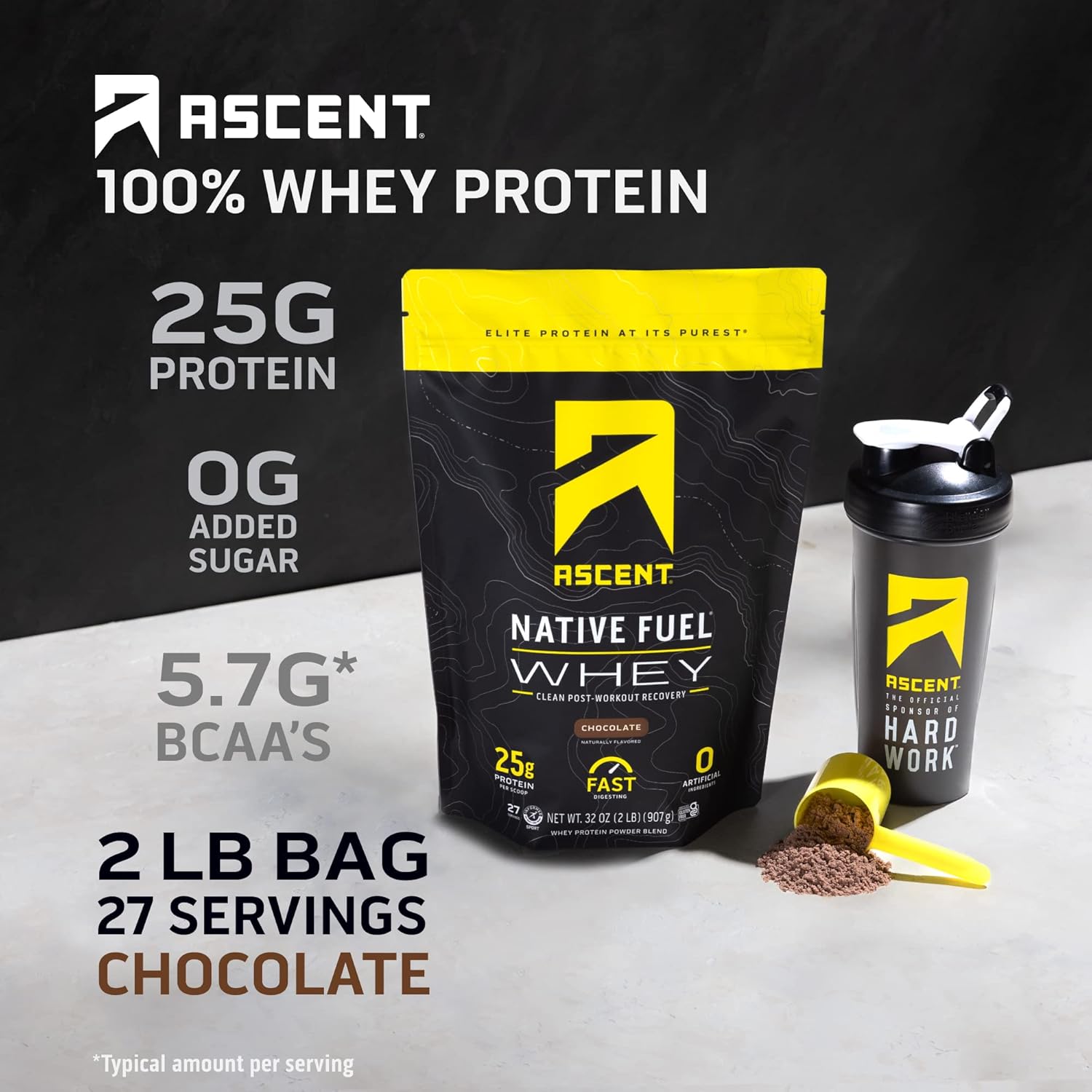 Chocolate Whey and Plant Protein Powder 2 lb 18 Servings F2050