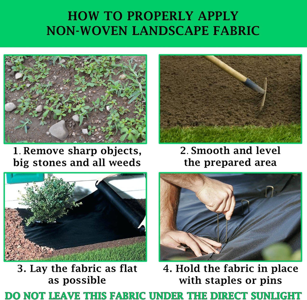 Heavy Duty Weed Barrier Garden Fabric Roll 1.8 oz 3 Ft X 300 Ft Pack of 2 K8541
