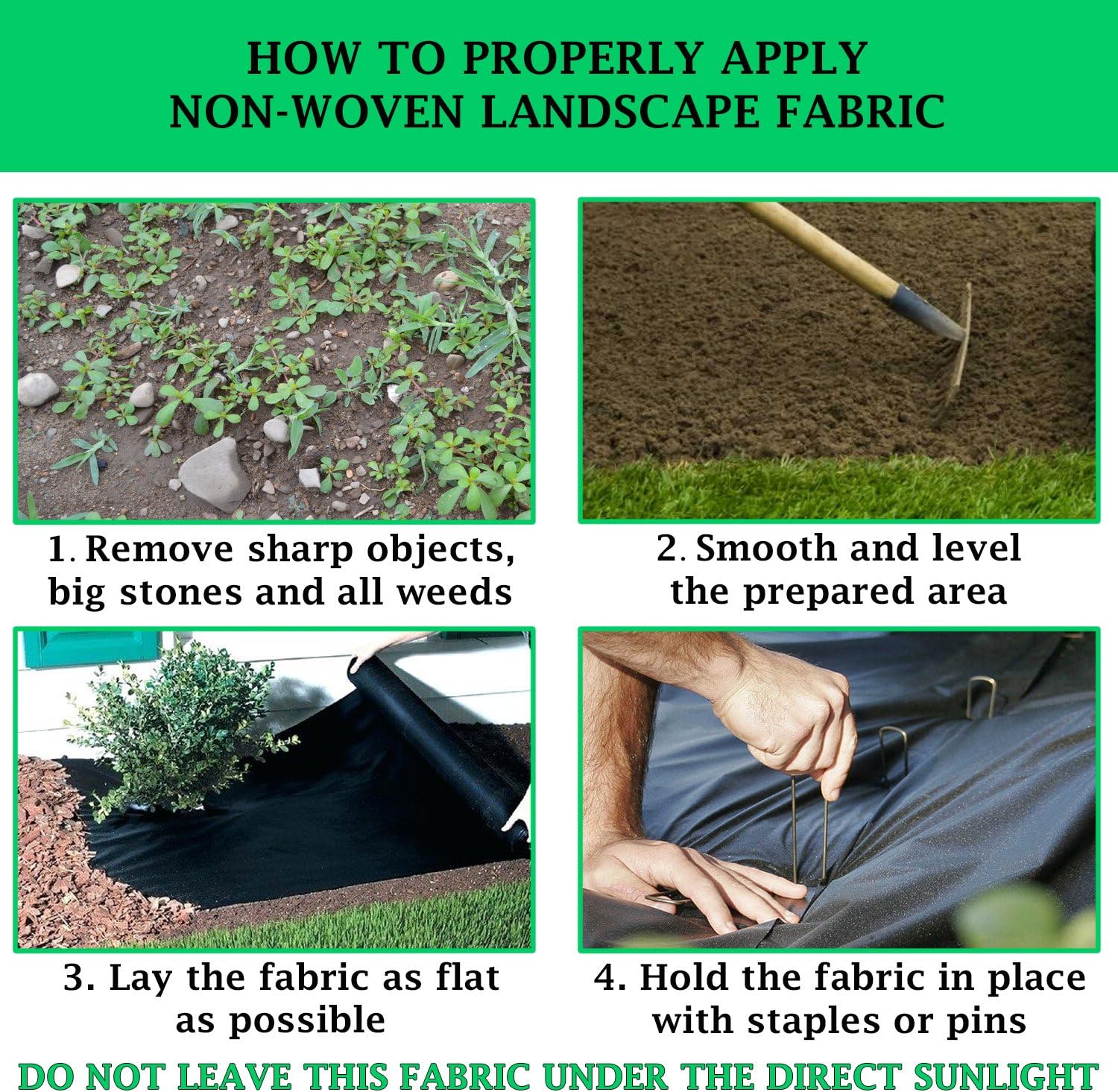 Heavy Duty Weed Barrier Garden Fabric Roll 1.8 oz 3 Ft X 300 Ft Pack of 2 K8541