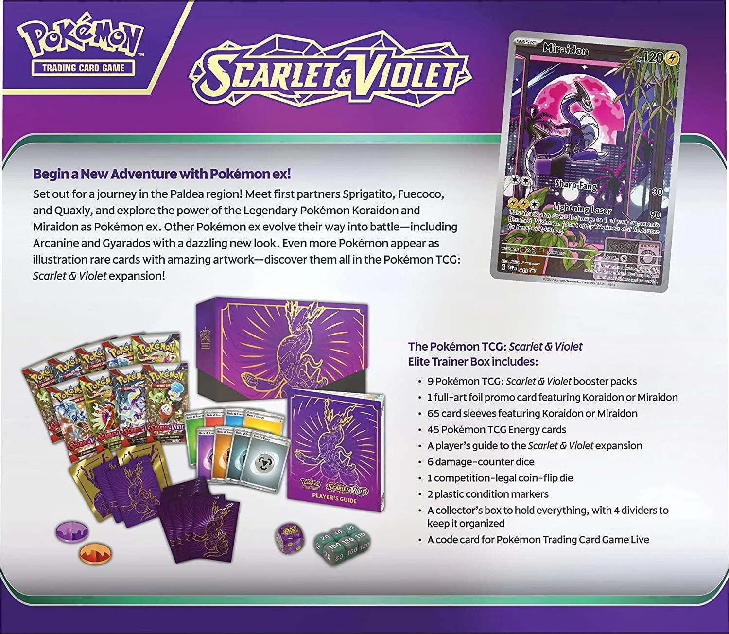 Purple Elite Trainer Box with Booster Packs F540