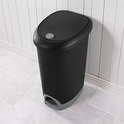 Black 2-Pack Locking StepOn Wastebasket with Lid X91221