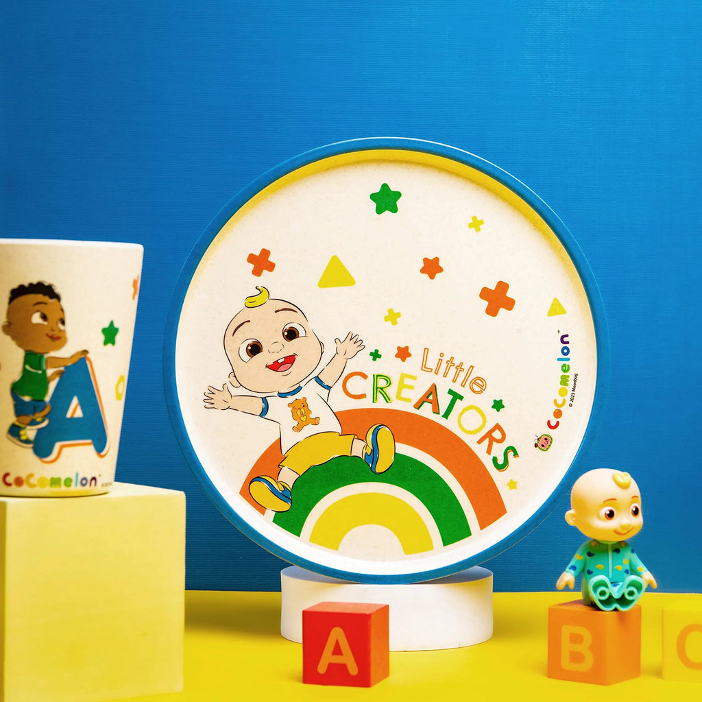 3 Piece Kids Dinnerware Set Melamine Bamboo Plate Bowl Tumbler U23753