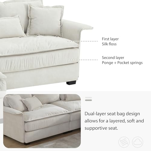 Dark Grey L Shape Sectional Sofa with Ottoman I7546