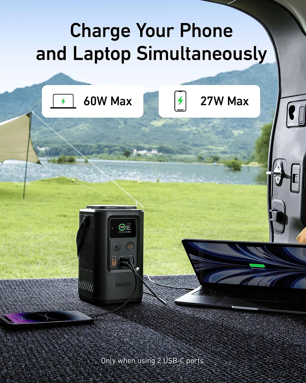 60,000mAh LiFePO4 Portable Charger with Smart Digital Display W468422