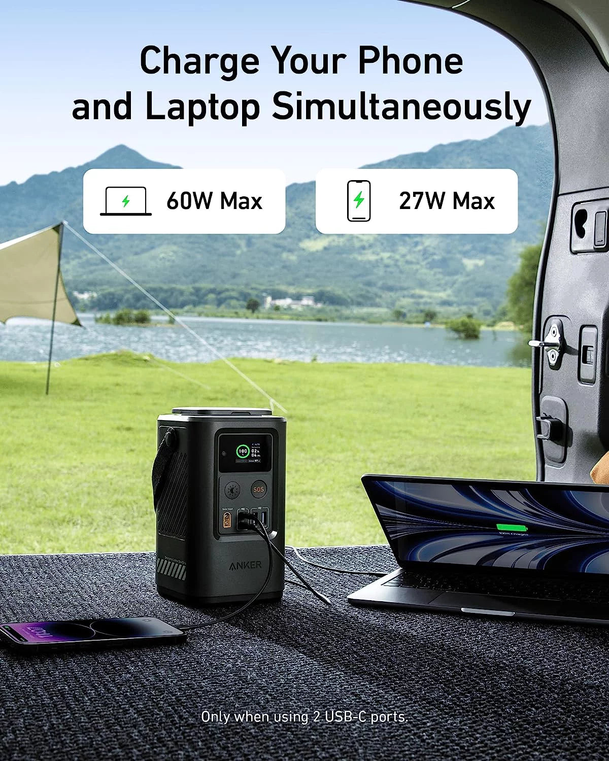 60,000mAh LiFePO4 Portable Charger with Smart Digital Display W468422