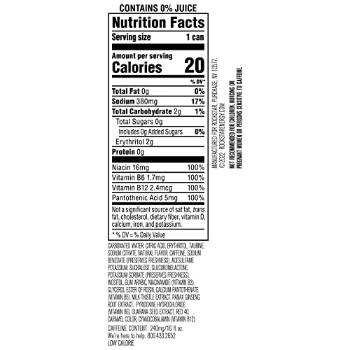 Pure Zero Energy Drink, 4 Flavor Variety Pack, 0 Sugar, 16oz Cans (12 Pack) W706