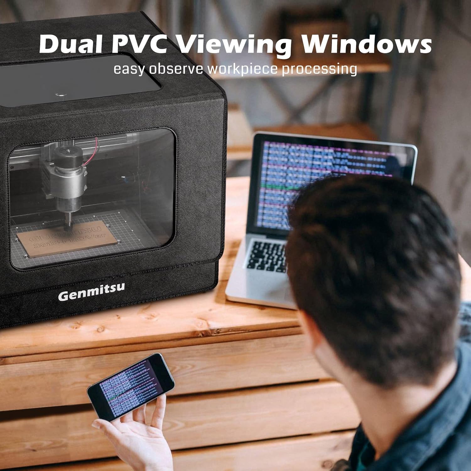 CNC Router Machine 3 Axis Engraver with Enclosure 520 x 475 x 405mm Z42276