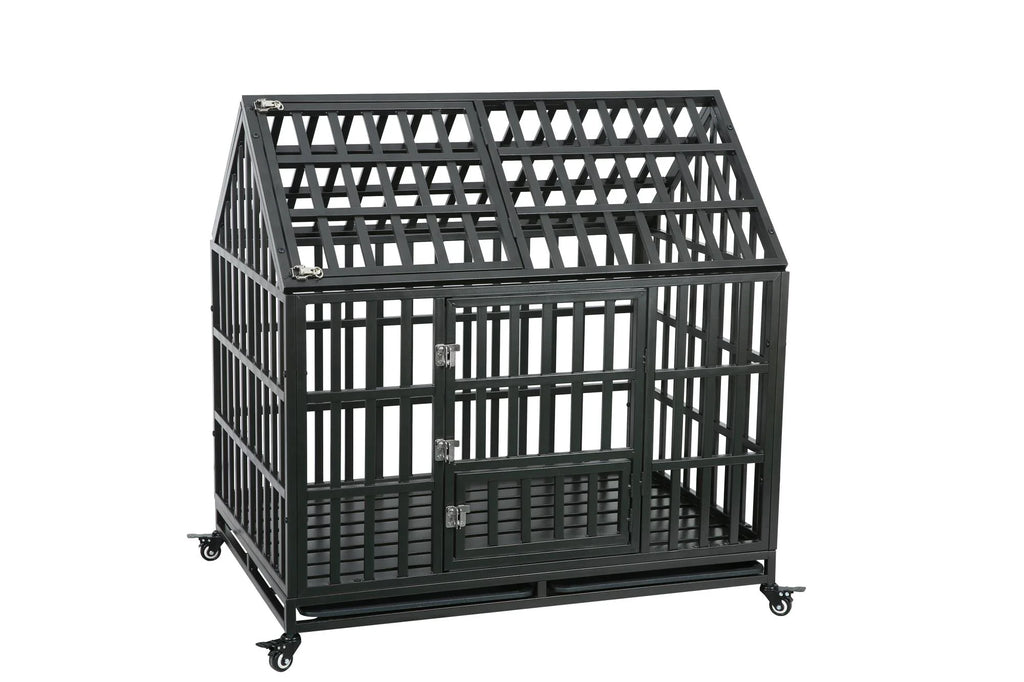 Heavy Duty Dog Cage Crate with Roof Q925971