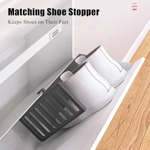Gray Wall Mounted Shoe Cabinet with Flip Drawers E323