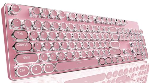 Pink Wireless Mechanical Keyboard with White Backlit A290