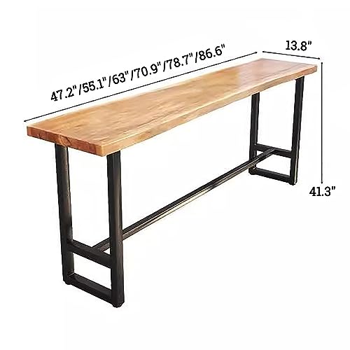 Natural Solid Wood Bar Table with Footrest U485387