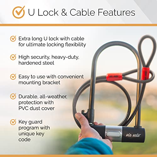 3 Folding Bike Lock Set with Mounting Case D18365