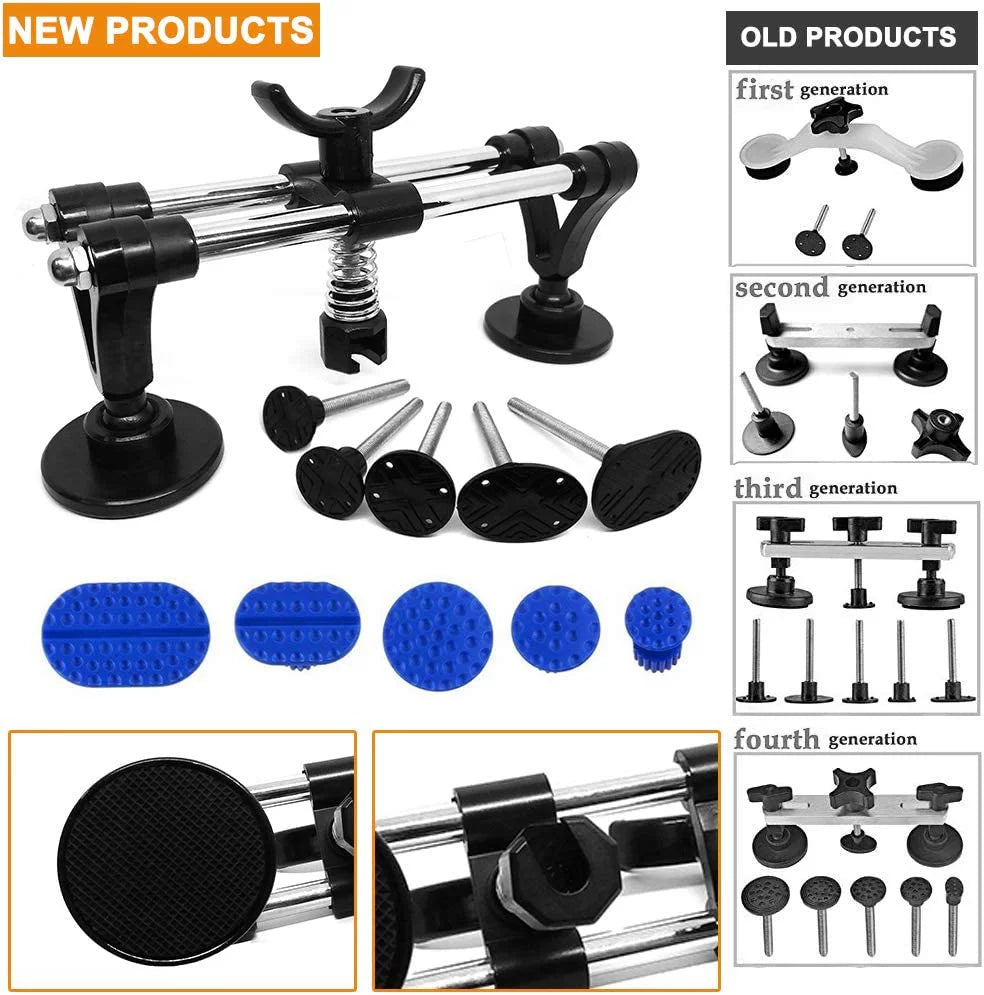 Auto Body Repair Tool Kit with Double Pole Bridge Dent Puller and Glue Set M4139