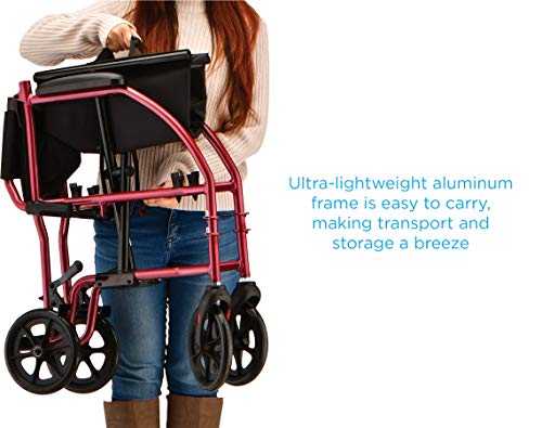 Red Ultra Lightweight Transport Chair B202