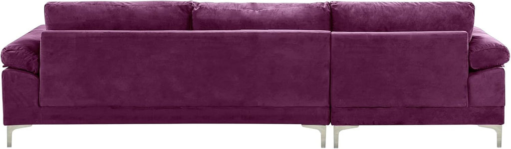 Purple Velvet L-Shape Sectional Sofa J754