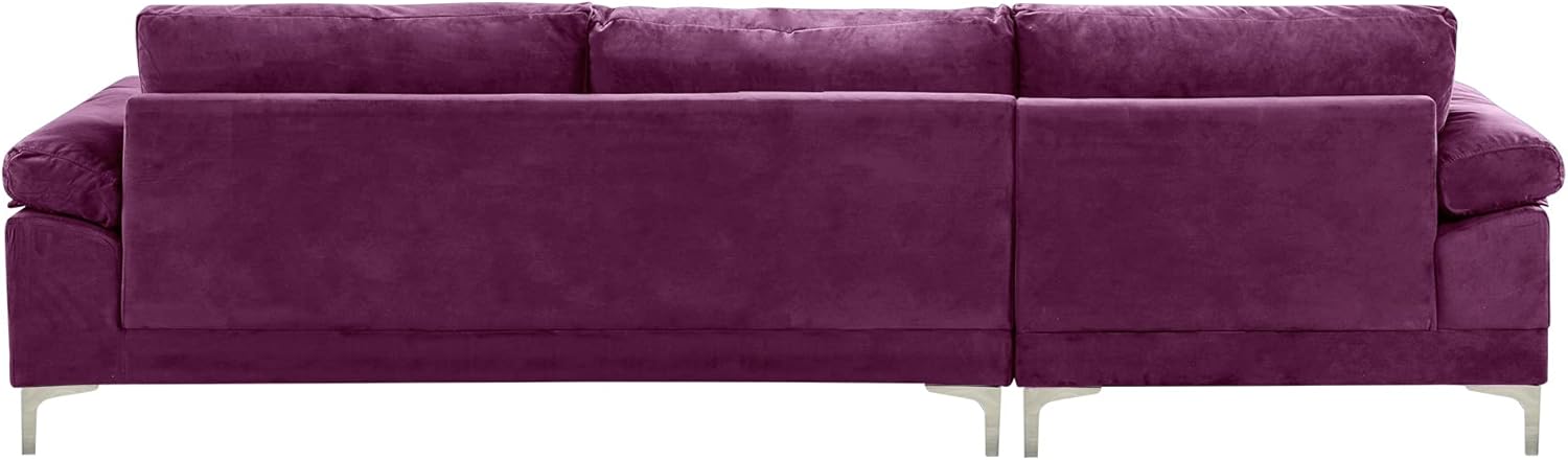 Purple Velvet L-Shape Sectional Sofa J754