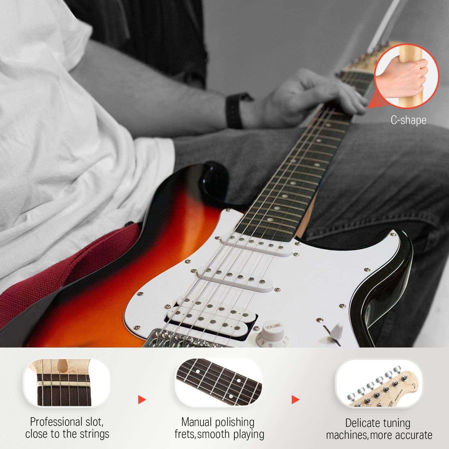 39 Inch Full Size Electric Guitar C734046